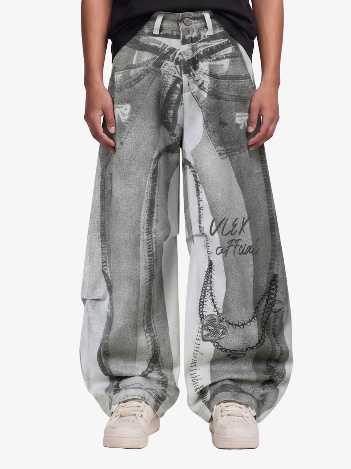 Vintage Illusion Graphic Ultra-Baggy Jeans 