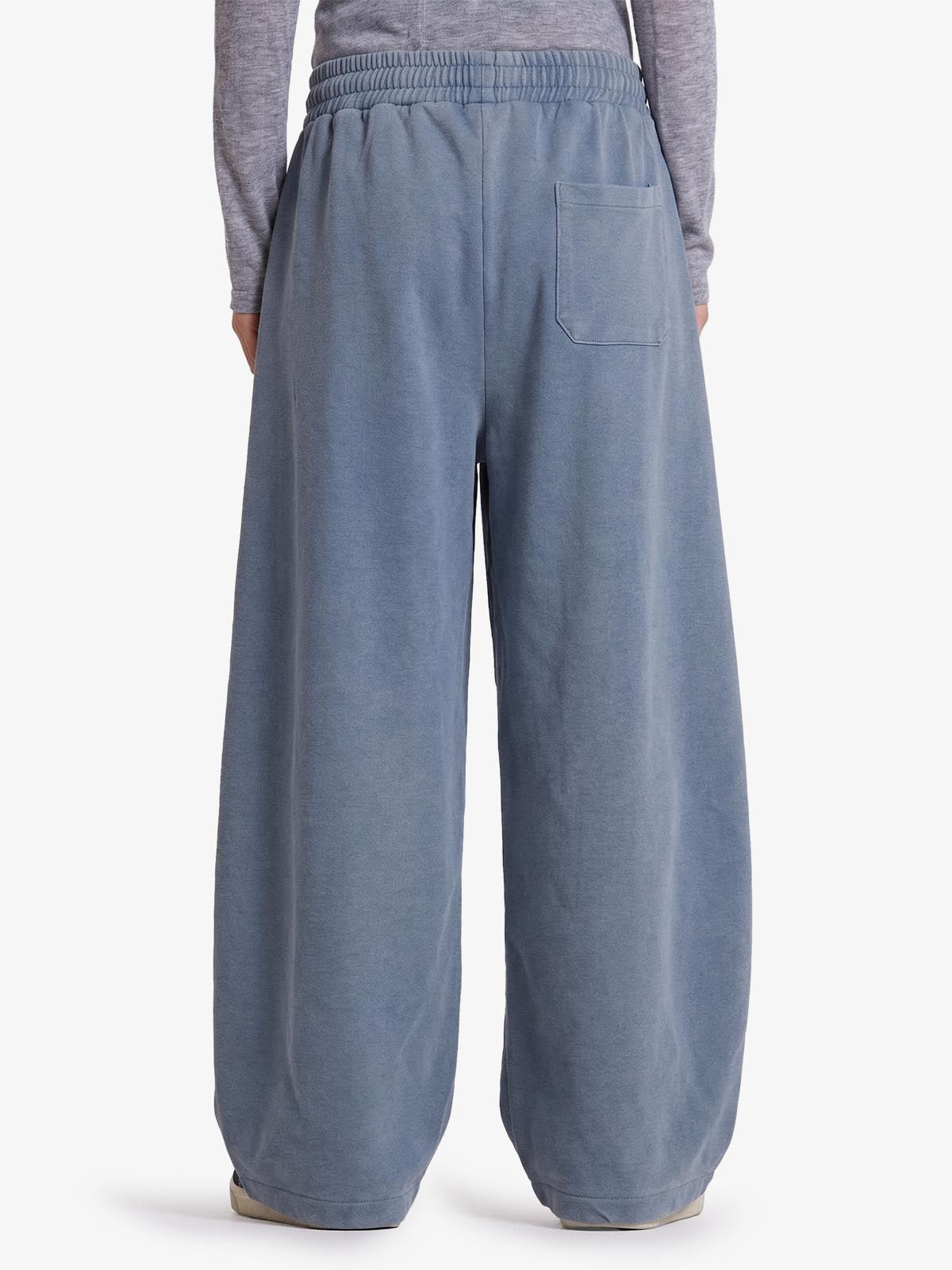 Lip Flag Graphic Distressed Washed Baggy Barrel Sweatpants