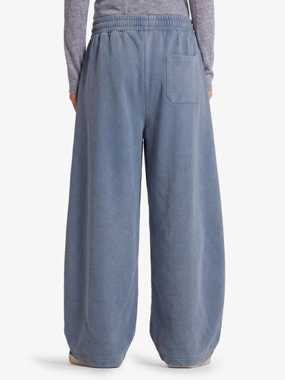 Lip Flag Graphic Distressed Washed Baggy Barrel Sweatpants