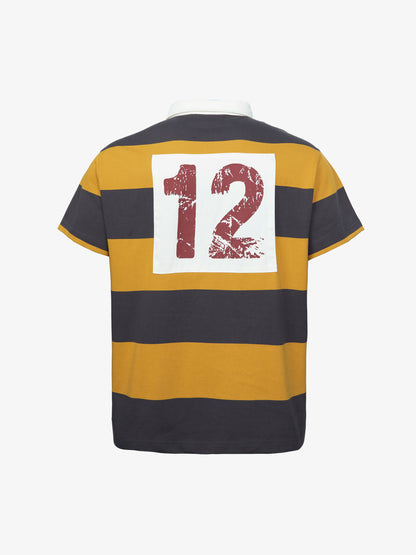 Vintage Striped Rugby Polo Shirt