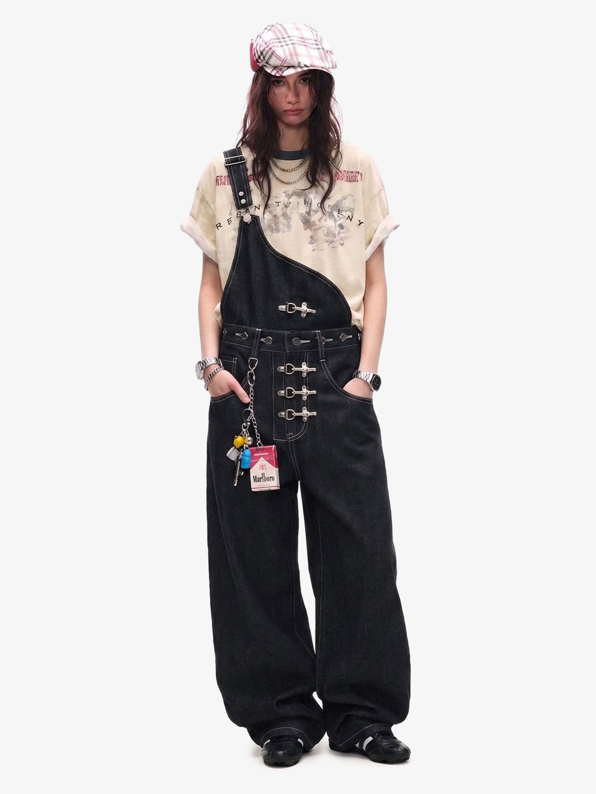 Detachable One-Shoulder Denim Overalls 