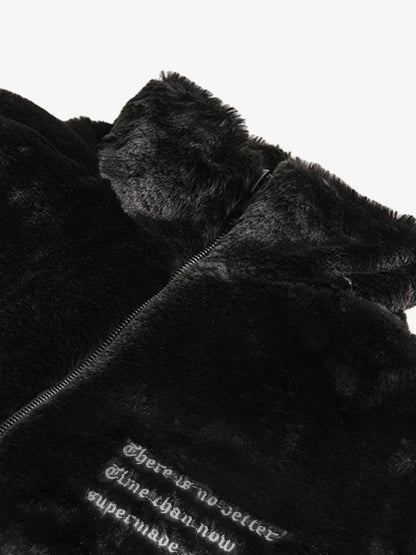 Thesupermade Street Letter Embroidered Fleece Jacket - 1838 