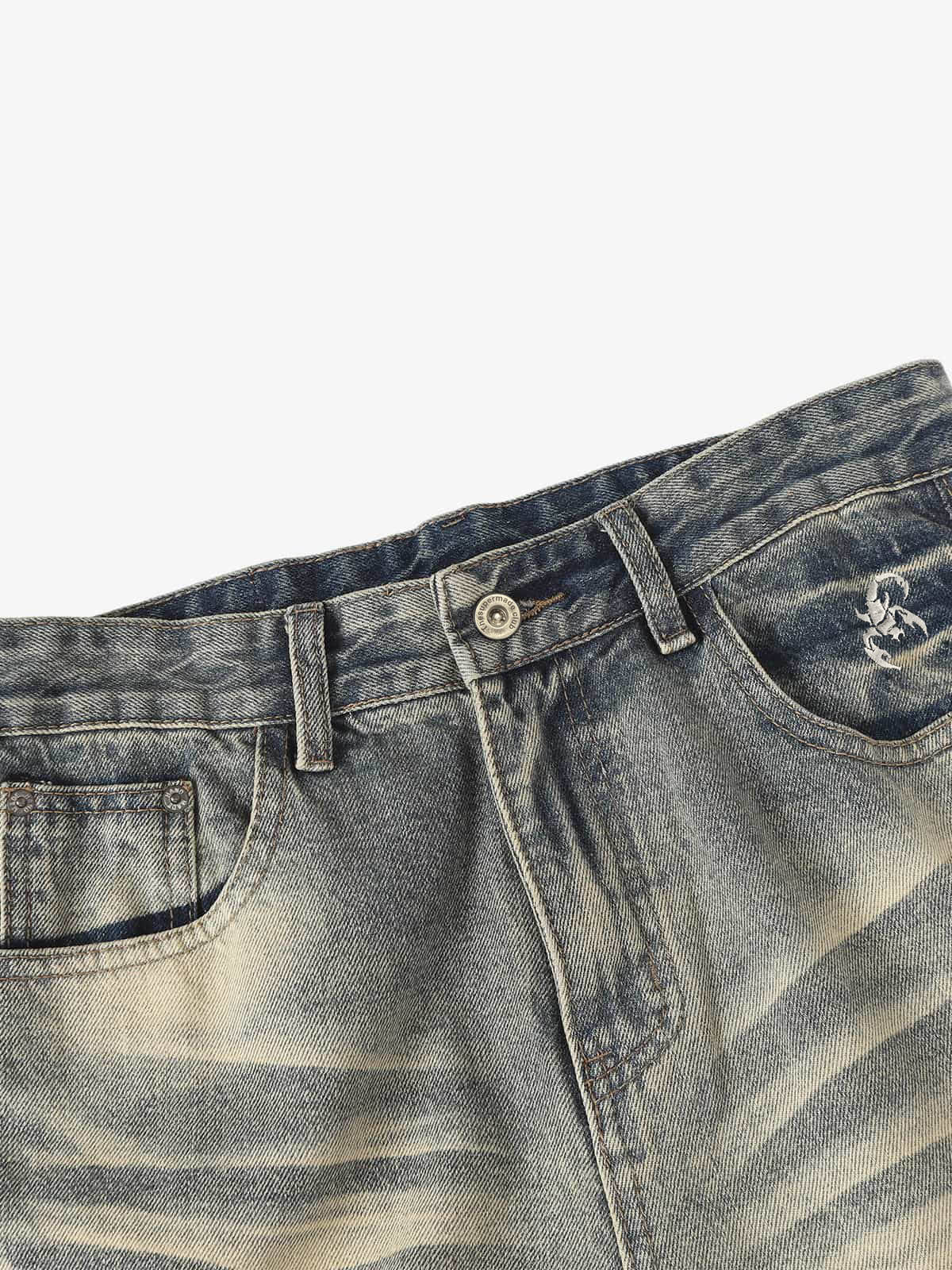 Vintage Washed Flare Jeans - 2625