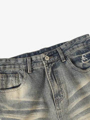 Vintage Washed Flare Jeans - 2625