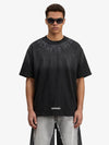 T-shirt oversize délavé à imprimé dégradé rétro