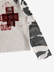 Camo Waffle Raglan Long Sleeve Tee