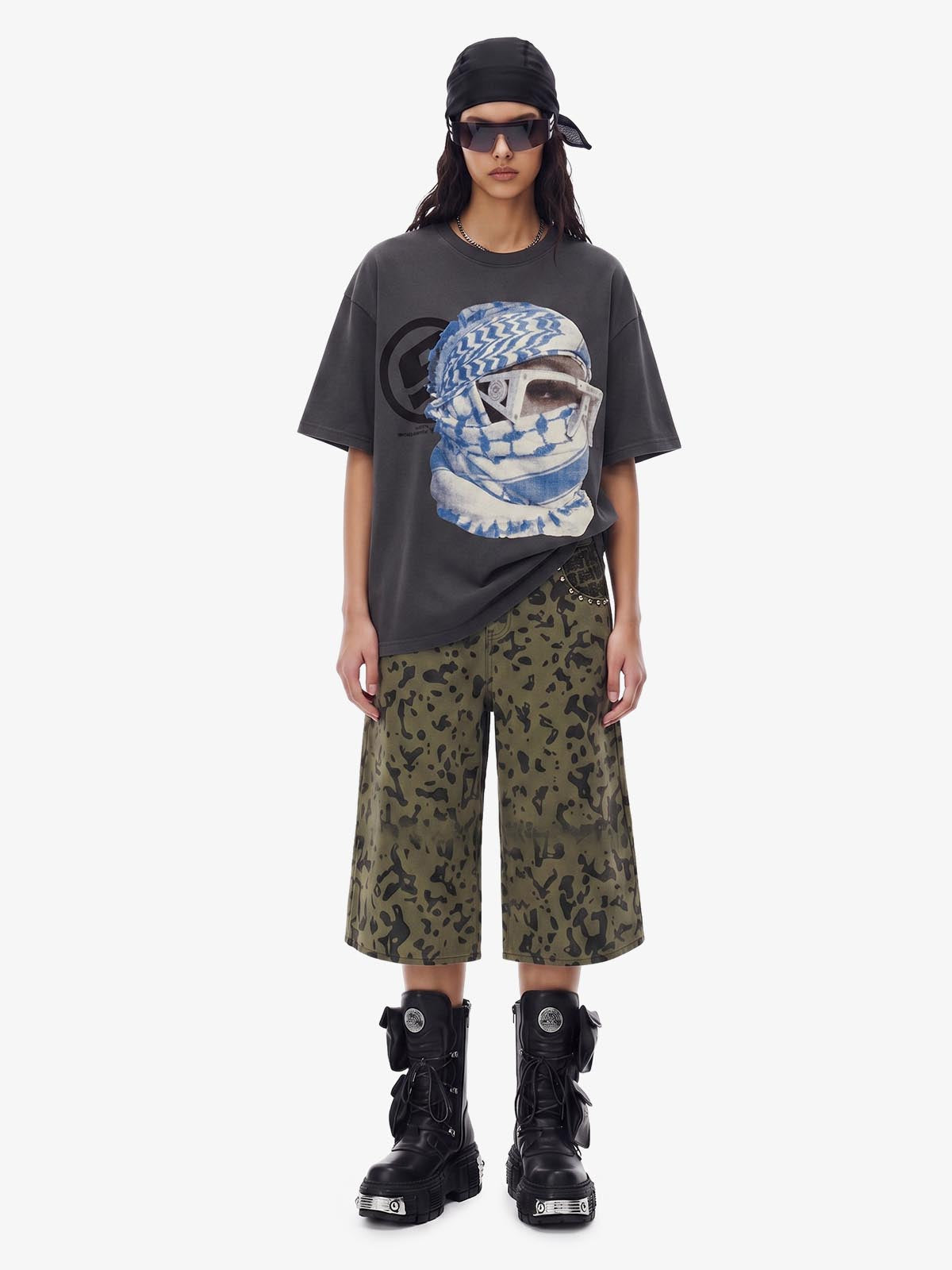 Masked Portrait Graphic T-Shirt 