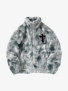 Heavy-Duty Faux Lambswool Tie-Dye Urban Jacket - 1558 