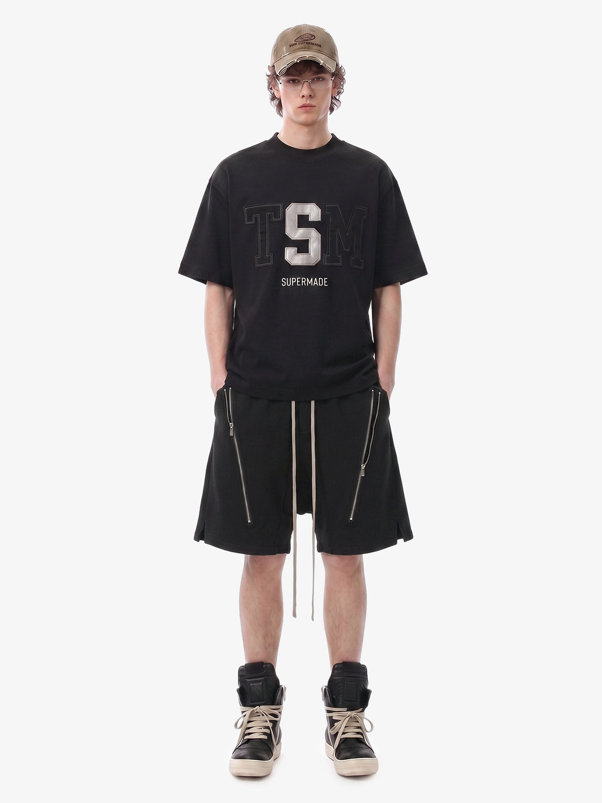 Retro Functional Zipper Slit Jort 