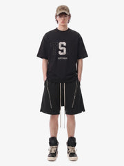 Retro Functional Zipper Slit Jort 