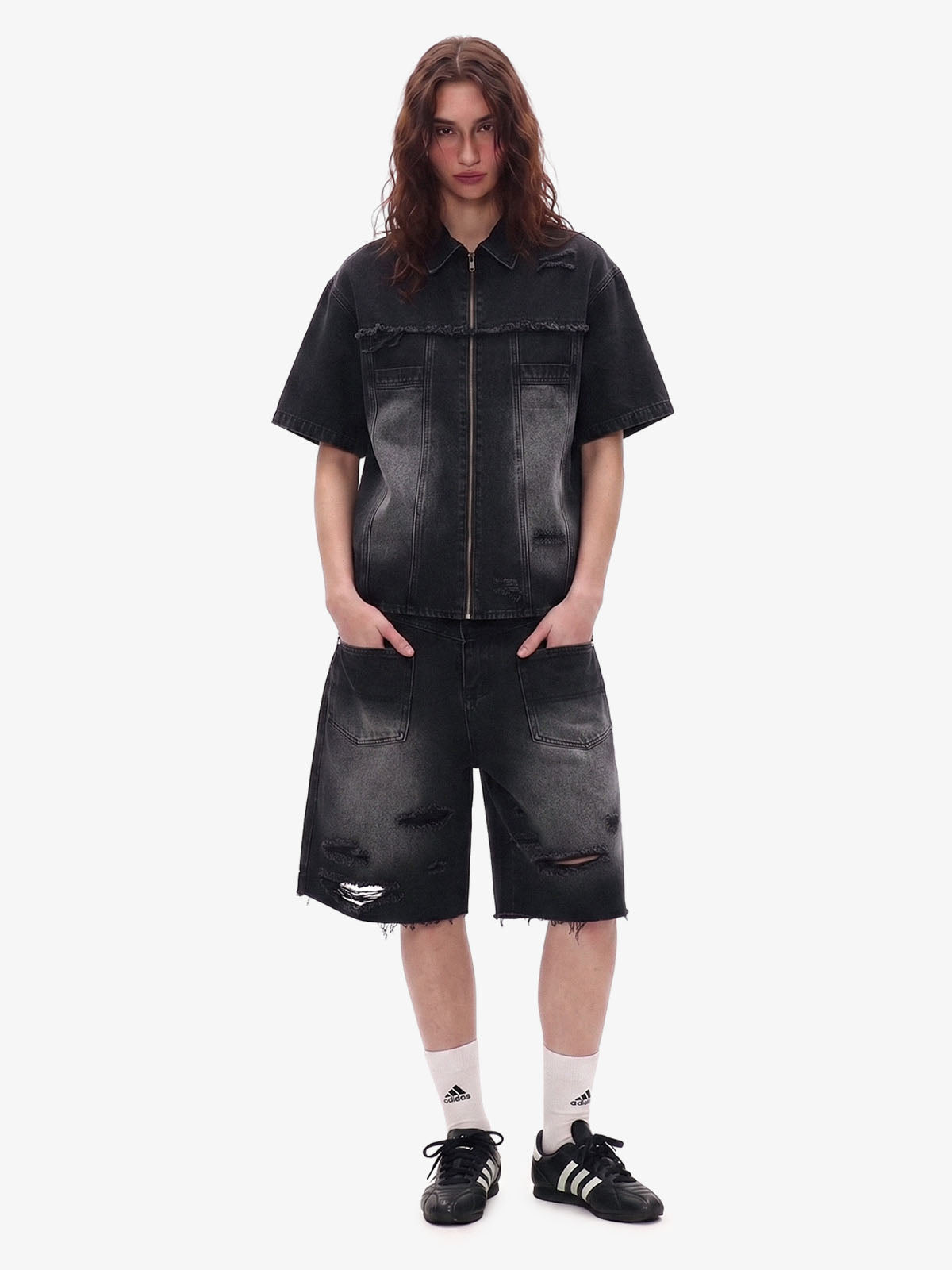 Ripped Denim Distressed Suit - 2460 