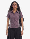 Plaid Side Stripe Slim Fit Short Sleeve Shirt 