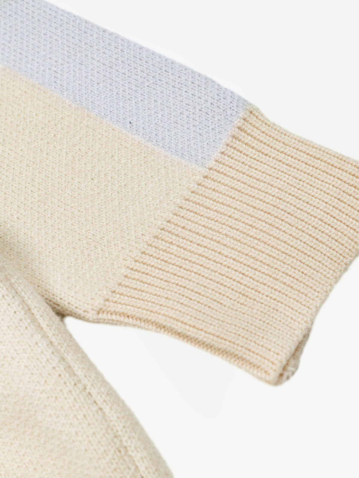 Vertical Striped Colorblock Lapel Sweater - 2587 