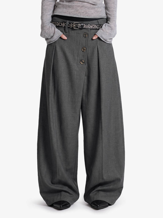 Pantalon ample à boutons