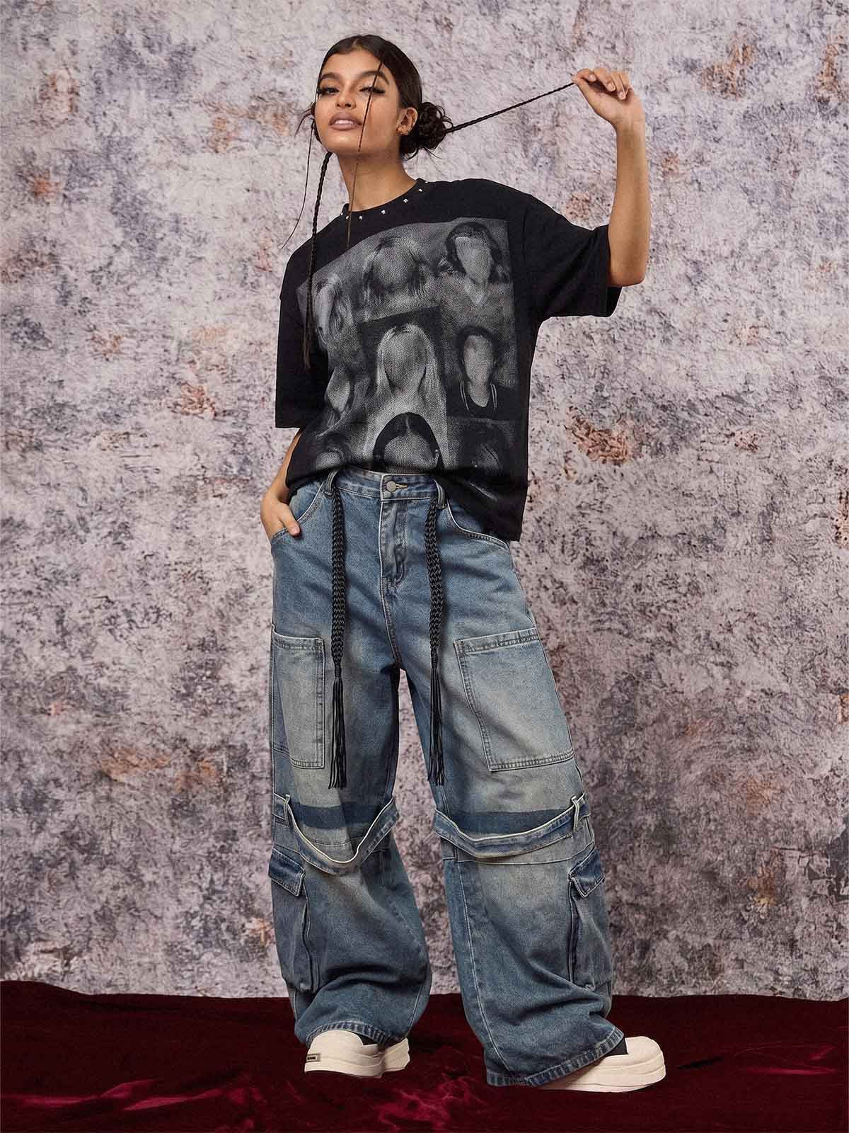 Drawstring Scimitar Jeans