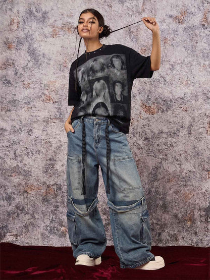 Drawstring Scimitar Jeans