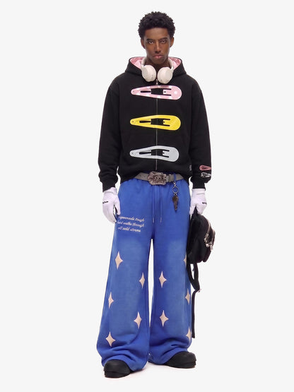 Detachable Hair Clip Decoration Zip Up Hoodie