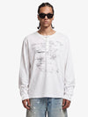 Supermade Industrial Text Print Long Sleeve Henley T-Shirt 