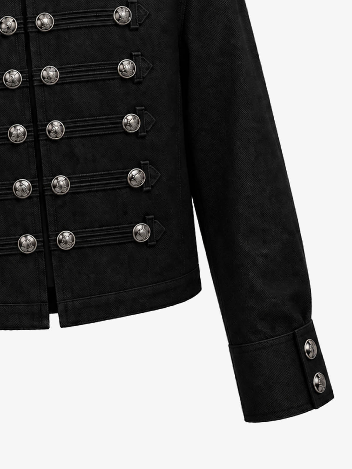 Vintage Militär-Jeansjacke mit silbernen Knöpfen - 2642