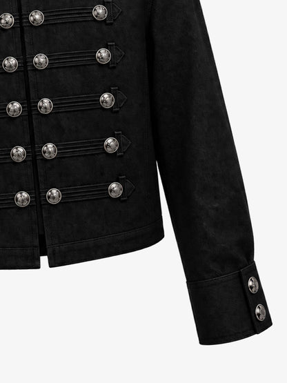 Chaqueta vaquera militar vintage con botones plateados