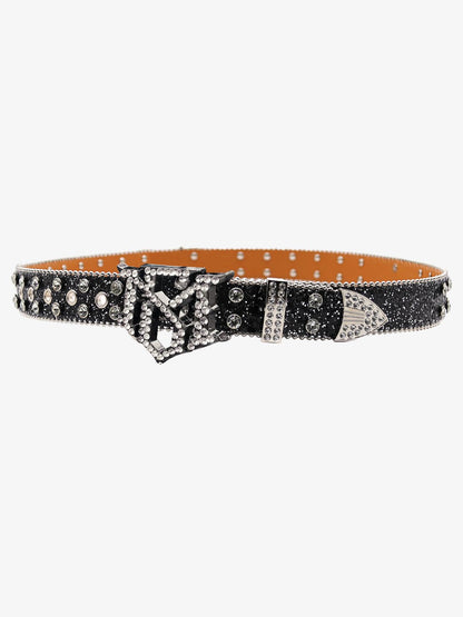 Thesupermade Rhinestone Skull Belt - 1668 