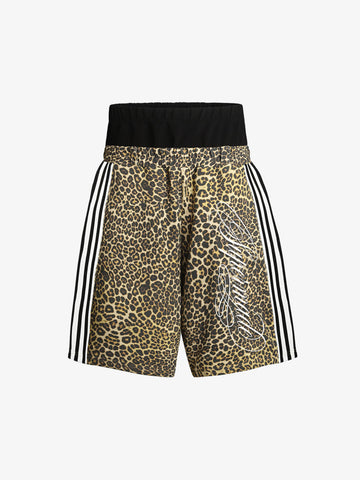 Pantalones cortos de leopardo de doble cintura