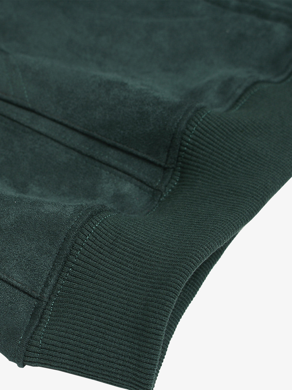 Suede Letter Embroidered Cropped Zip-Up Hoodie 