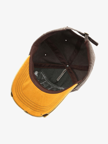Distressed Baseball Cap with Embroidered Lettering - Perfect for Casual Wear and Outdoor Activities 