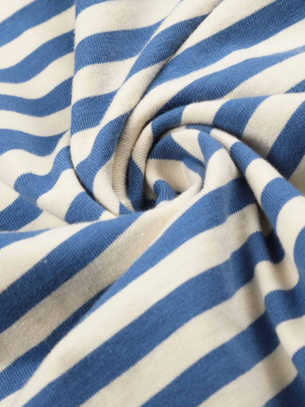 Striped Frog-Button Long Sleeve Tee