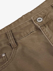 Studded Belt Curved-Leg Jeans