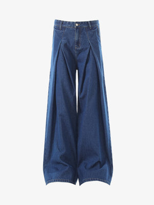 High-Waisted Wide-Leg Cargo Pants with Unique Pocket Design 