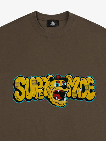 Street Graffiti Trendy Tiger Head Font T-Shirt 