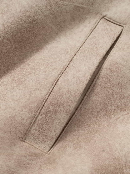 Winter-Ready Corduroy Jacket with Faux Fur Trim for Men 