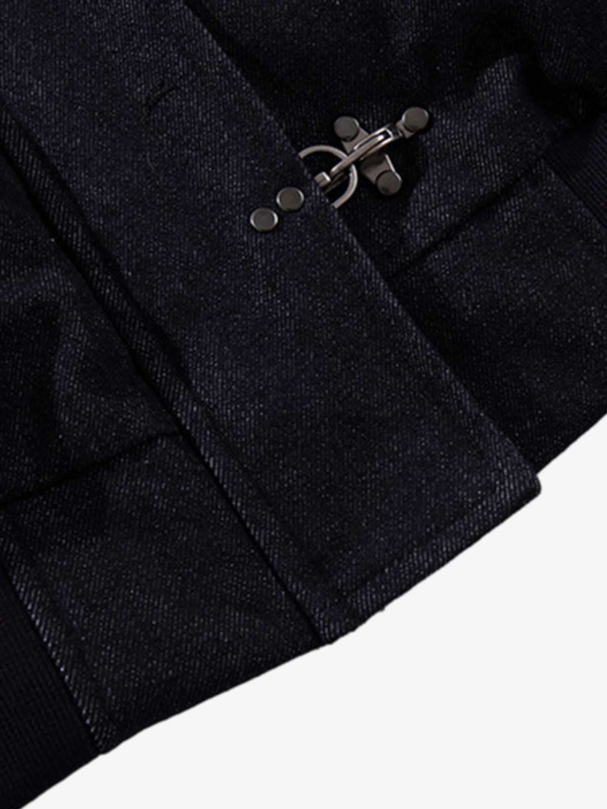 Denim Toggle Detail Bomber Jacket 