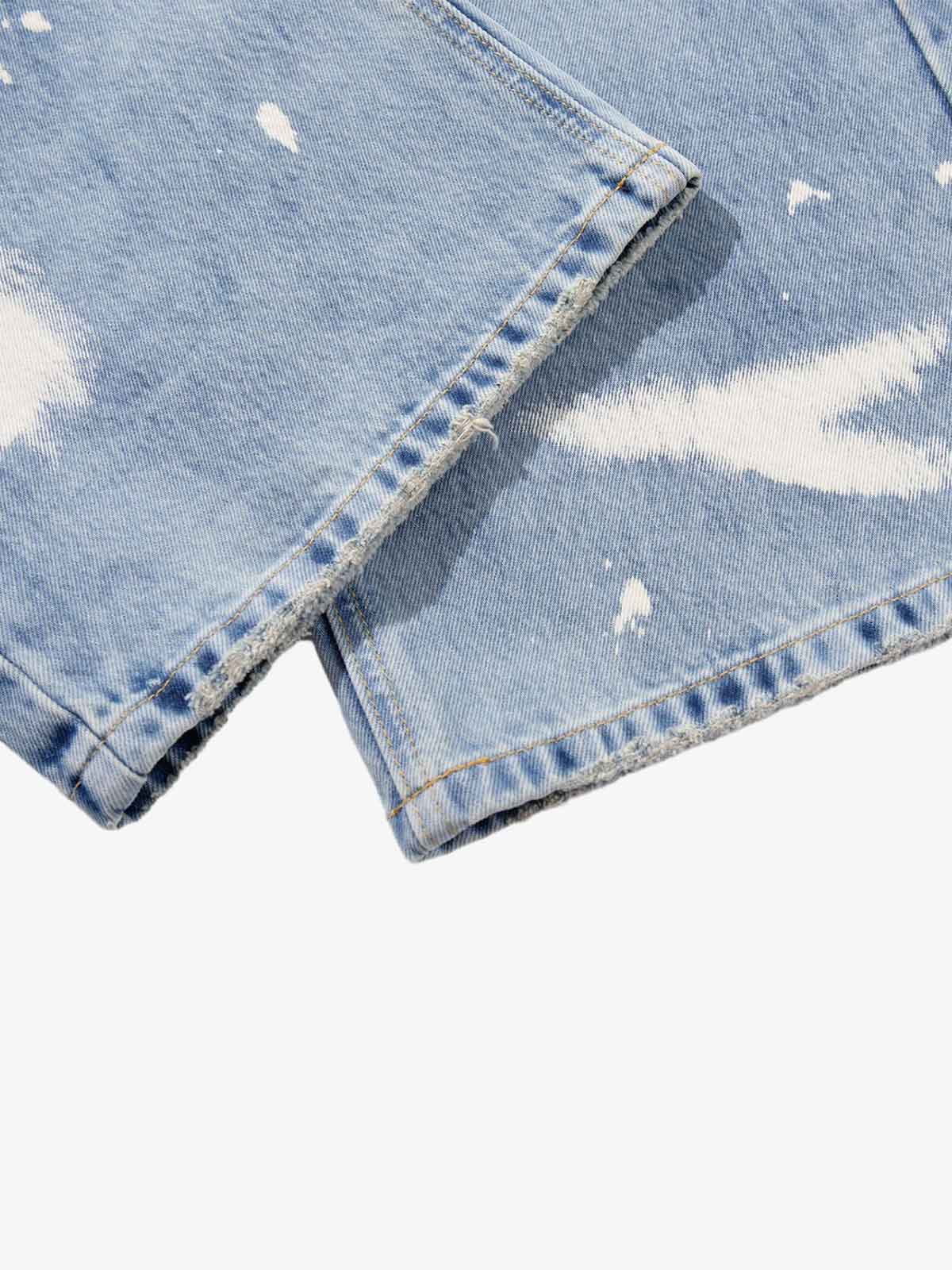 Washed Splatter-Paint Jeans 