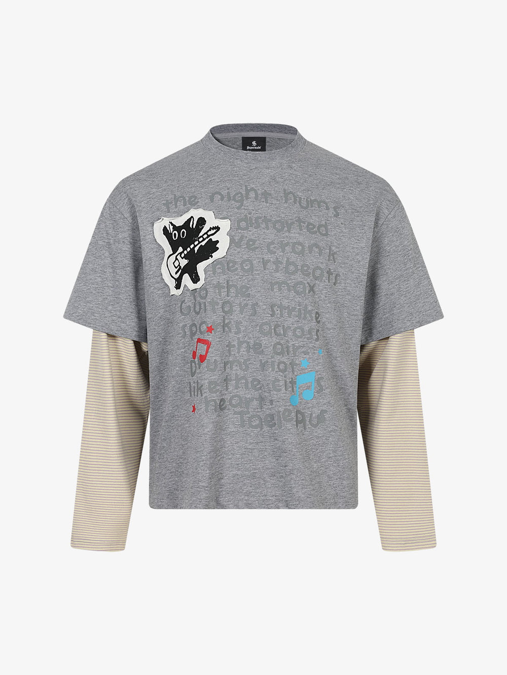 Kitten Appliqué Long Sleeve Tee