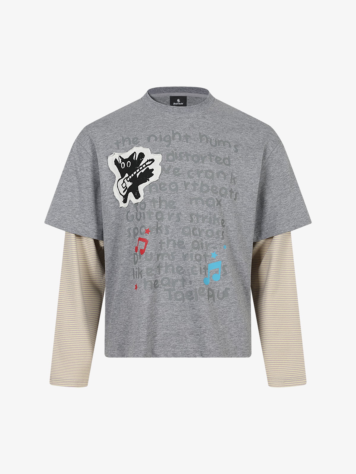 Langarmshirt mit Kätzchen-Applikation