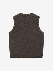 Vintage Embroidered Graphic Knit Sweater Vest 