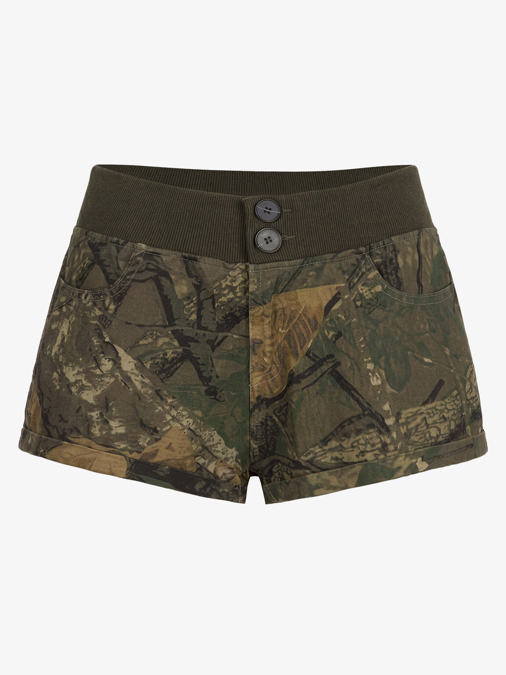 Thesupermade Tree Camo Baddie Mini Shorts