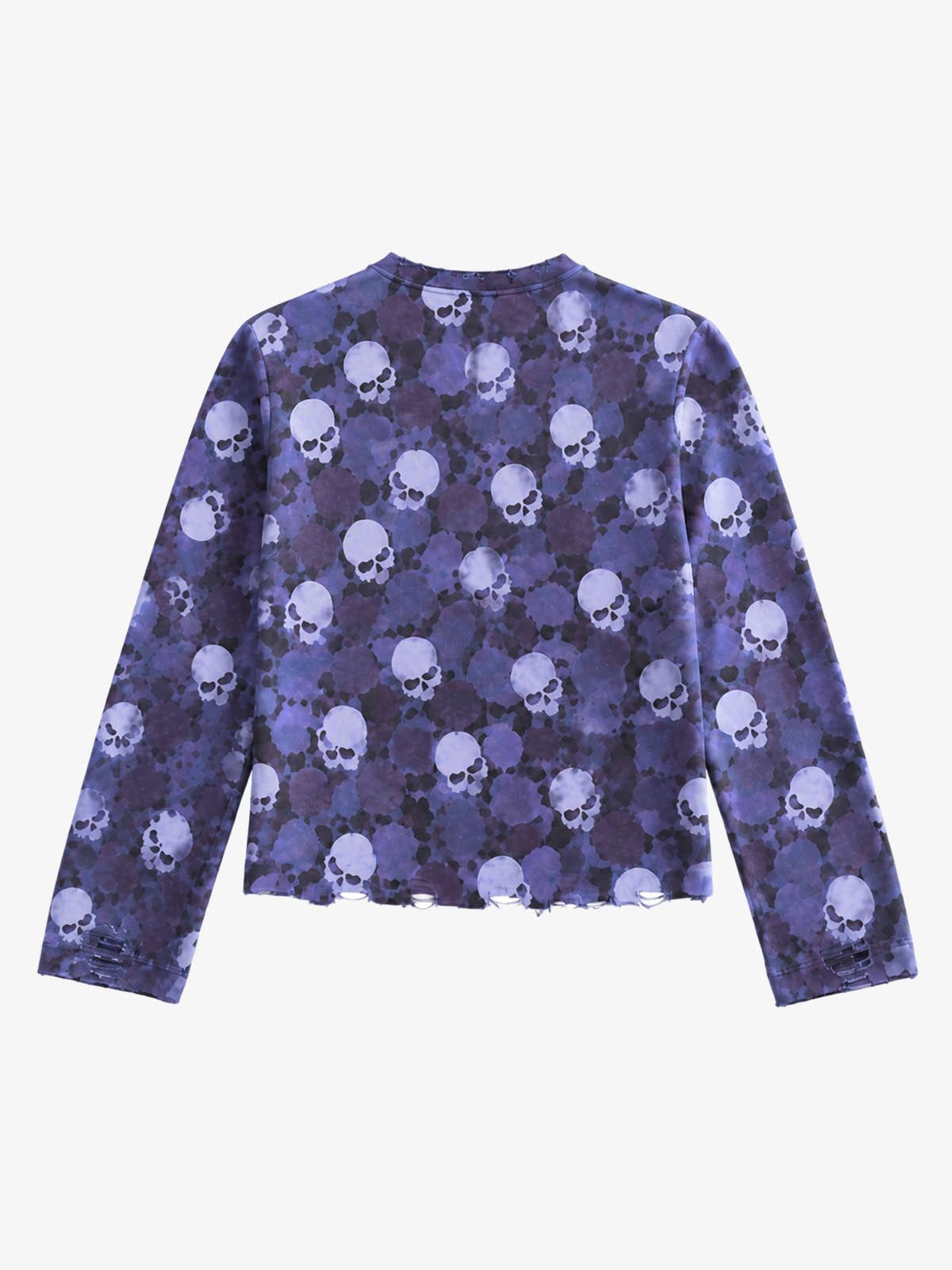 Skull Camo Racing Graphic Boxy Long Sleeve Tee