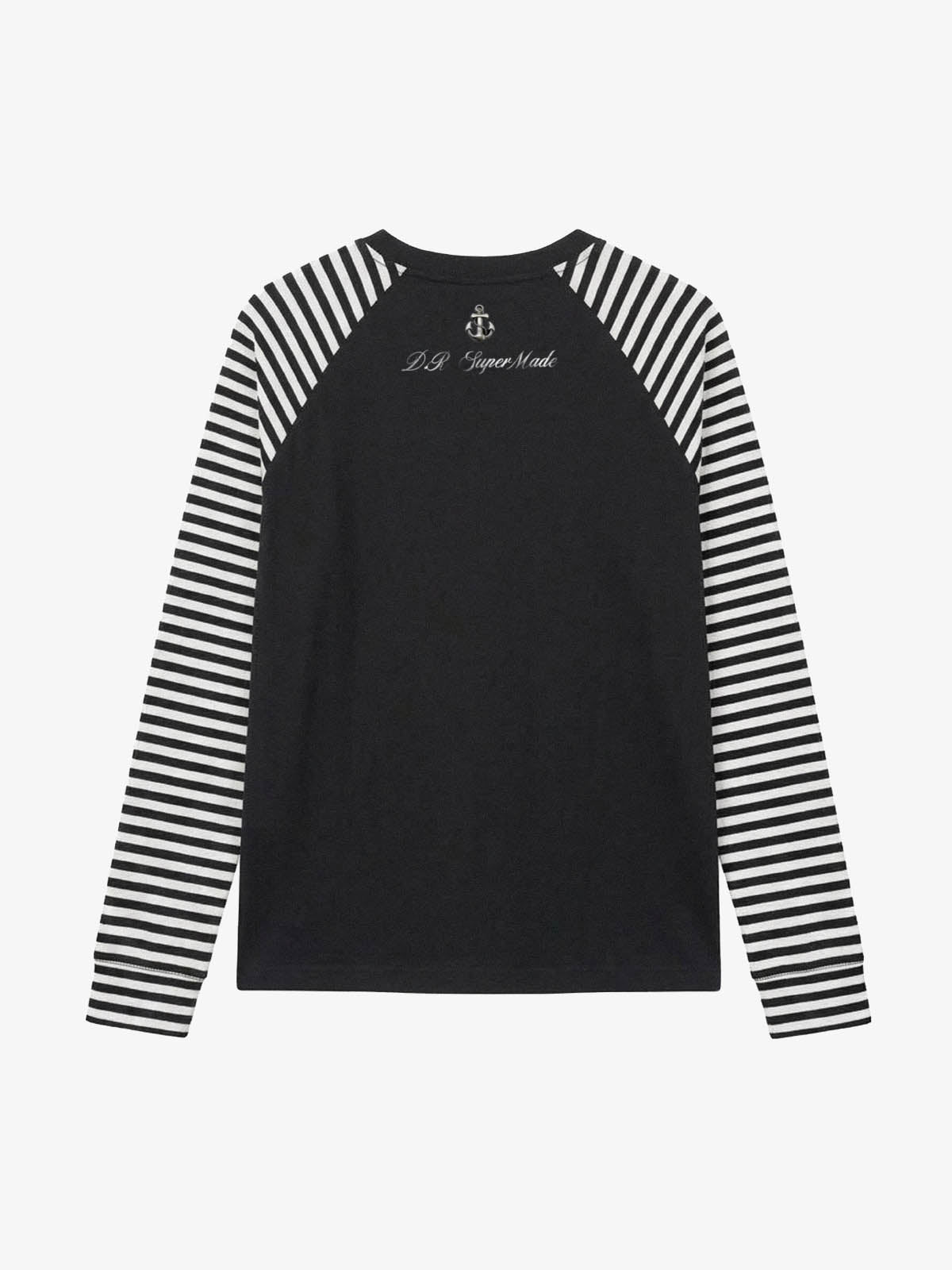 Anchor Graphic Raglan Long Sleeve Tee; Basic Black / S, Basic Black / M, Basic Black / L, Basic Black / XL, Basic Black / 2XL