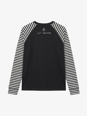 Anchor Graphic Raglan Long Sleeve Tee; Basic Black / S, Basic Black / M, Basic Black / L, Basic Black / XL, Basic Black / 2XL