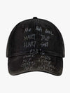 Embroidered Washed Distressed Denim Baseball Cap