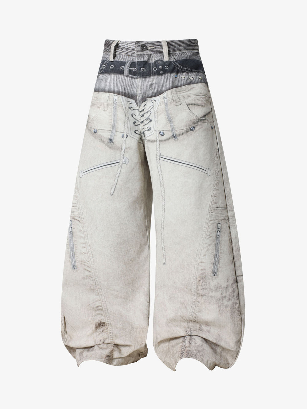 3D Print Double Waist Barrel Baggy Jeans