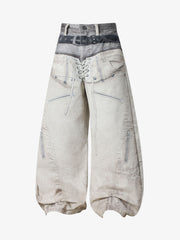 3D Print Double Waist Barrel Baggy Jeans