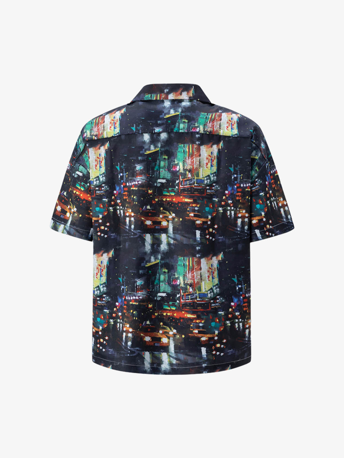 Thesupermade Night Scene Oil Painting Full-print Short-sleeved Shirt 
