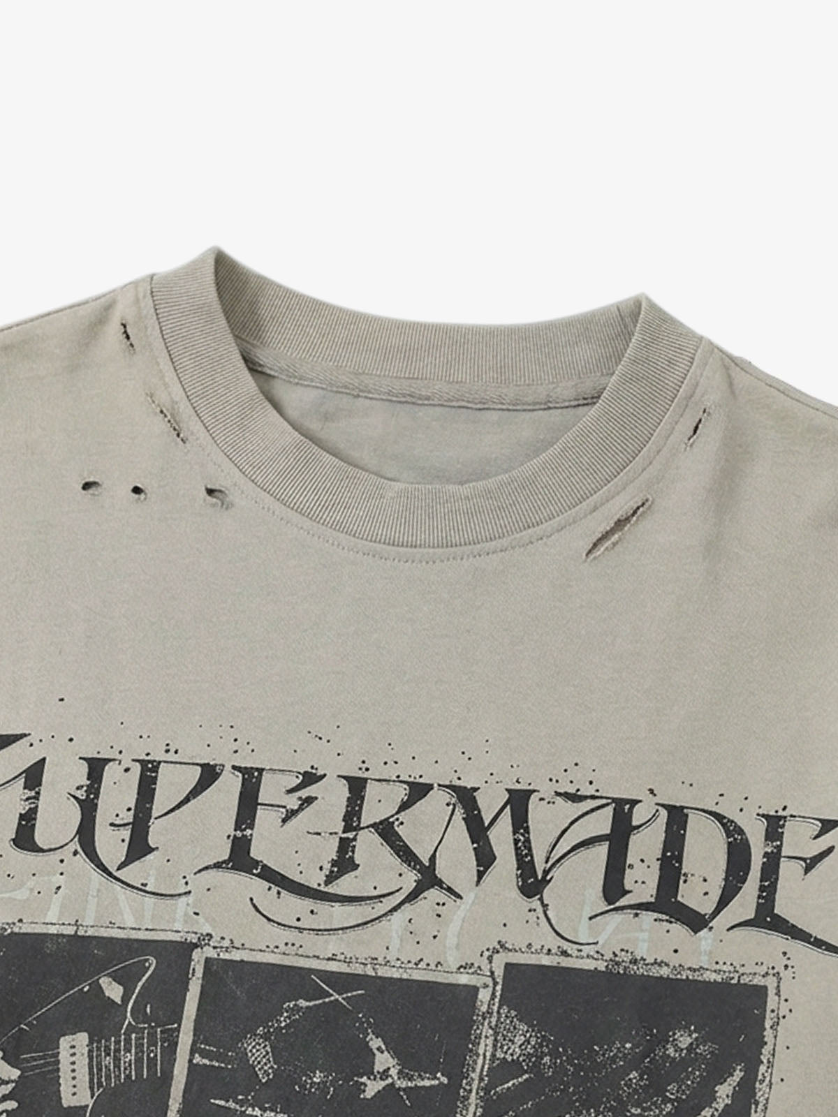 Jersey Distressed Camouflage Double Layered Graphic T-Shirt - 2420 