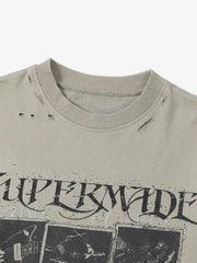Jersey Distressed Camouflage Double Layered Graphic T-Shirt - 2420 