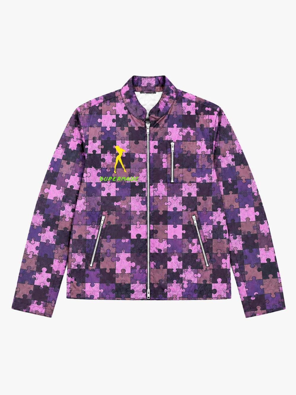 Purple Camo Cross Graphic Zip Jacket