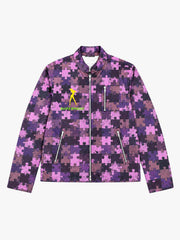 Purple Camo Cross Graphic Zip Jacket